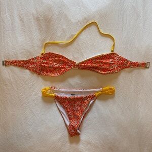 Orange Leopard Print Bikini